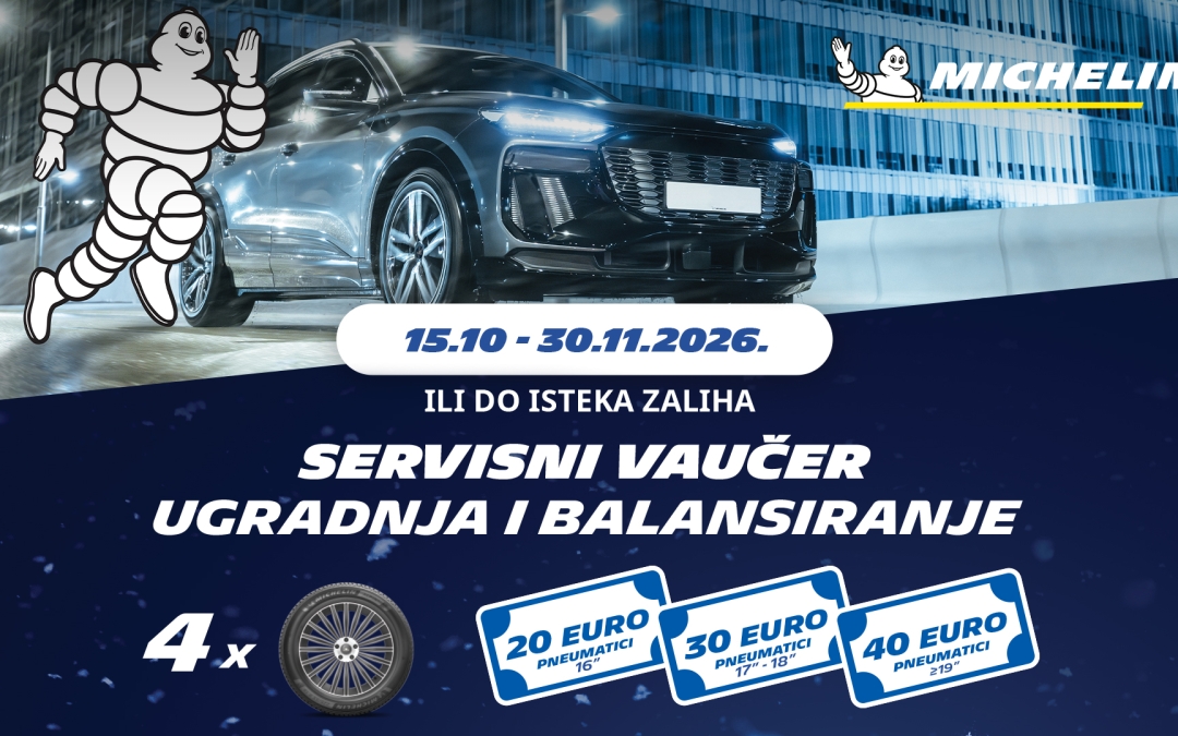 Besplatna ugradnja zimskih i cjelogodišnjih guma, pripremite automobil za zimu uz Michelin i RPM servise!