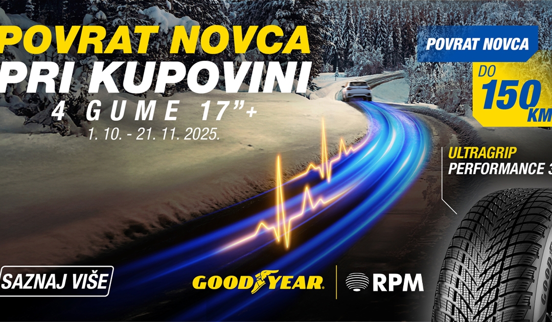 Vozi na Goodyearu i ostvari pravo na povrat do 150 KM!
